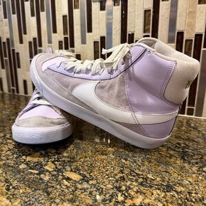 Nike Blazer Mid '77 SE Shoes Youth Size 7Y Purple White FJ2952 500 Preppy